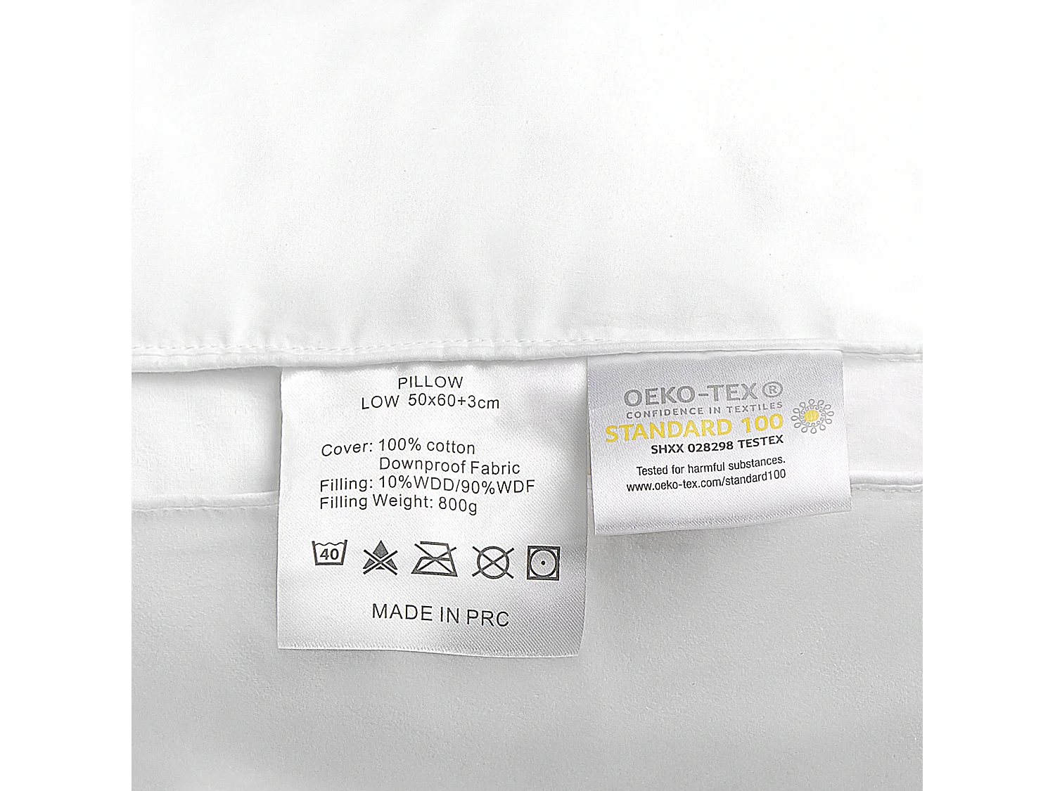 Lot de 2 oreillers VIHREN Bas 50 x 60 cm Blanc