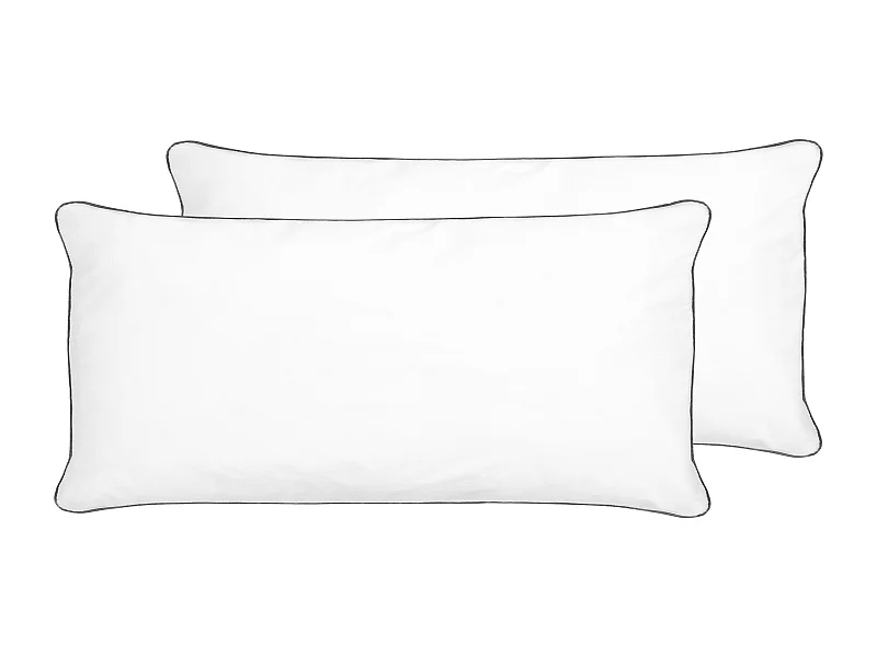 Set di 2 guanciali PELISTER Basso Microfibra 40 x 80 cm Bianco