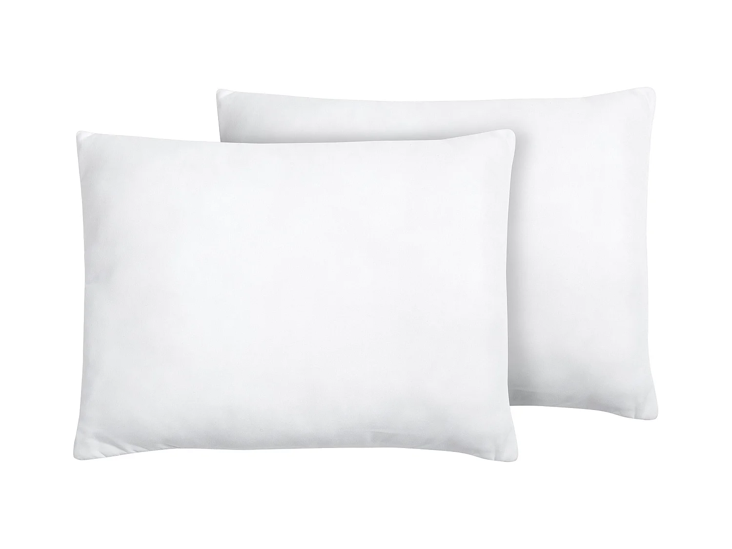 Kopfkissen 2er Set 50x60 cm Mikrofaser weiß niedrig mit Polyester-Füllung Errigal