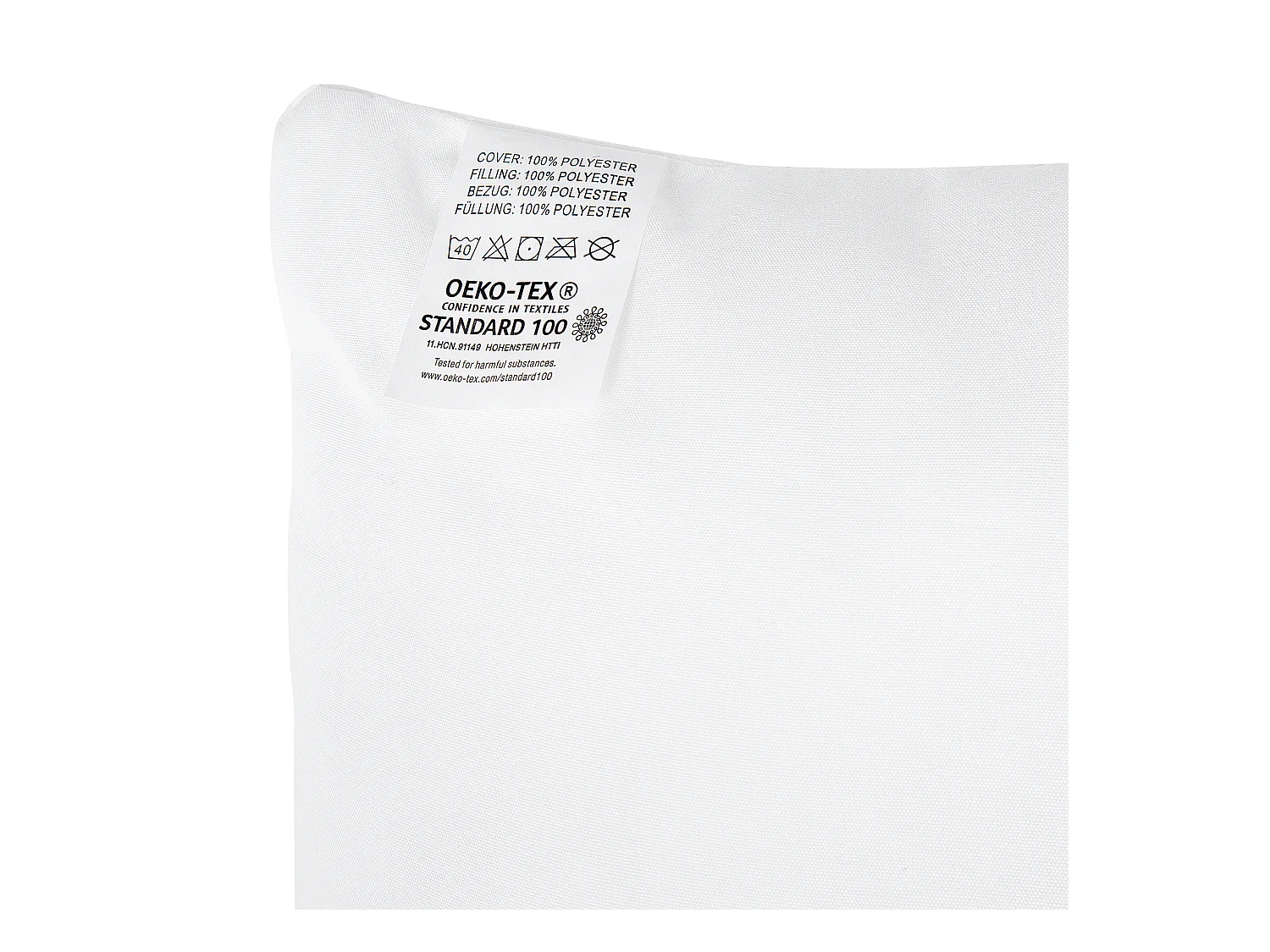 Kopfkissen 2er Set 50x60 cm Mikrofaser weiß niedrig mit Polyester-Füllung Errigal