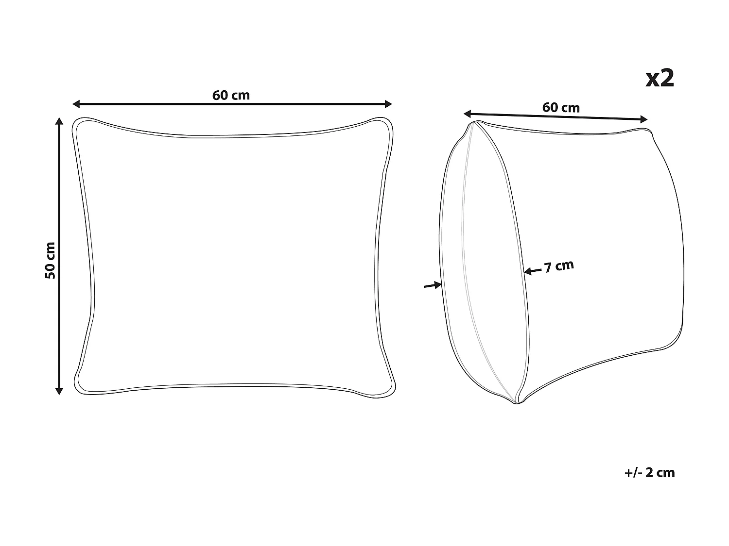 Set di 2 guanciali ERRIGAL Basso Microfibra 50 x 60 cm Bianco