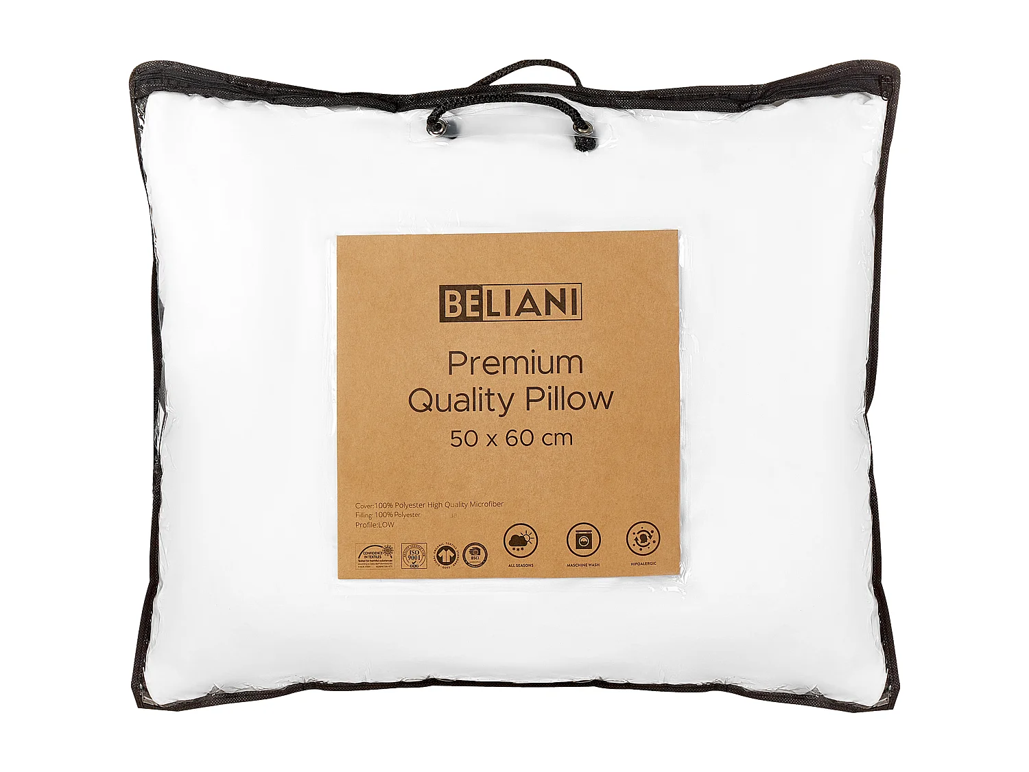 Set di 2 guanciali ERRIGAL Basso Microfibra 50 x 60 cm Bianco