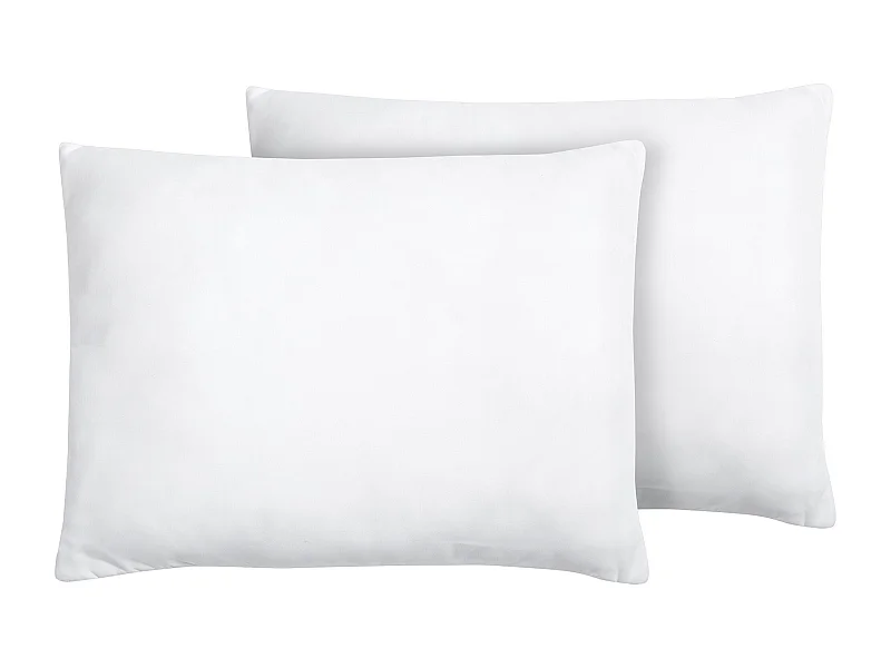 Lot de 2 oreillers ERRIGAL Bas Microfibre 50 x 60 cm Blanc