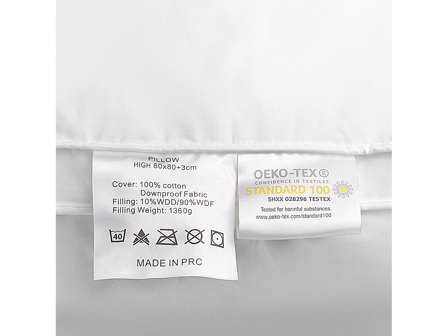 Conjunto de 2 almofadas FELDBERG Alta Penas e plumas de pato 80 x 80 cm Branco