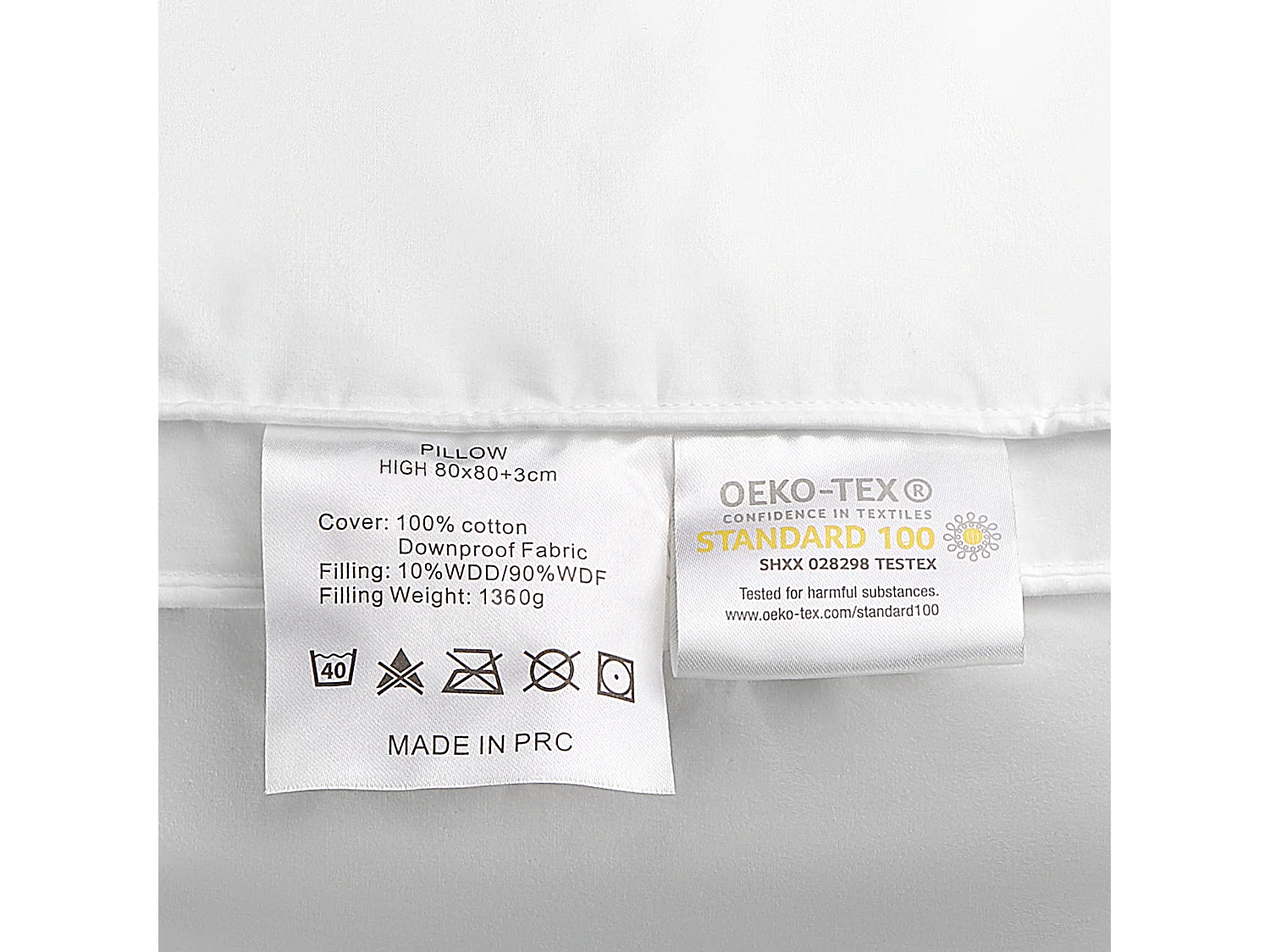 Conjunto de 2 almofadas FELDBERG Alta Penas e plumas de pato 80 x 80 cm Branco