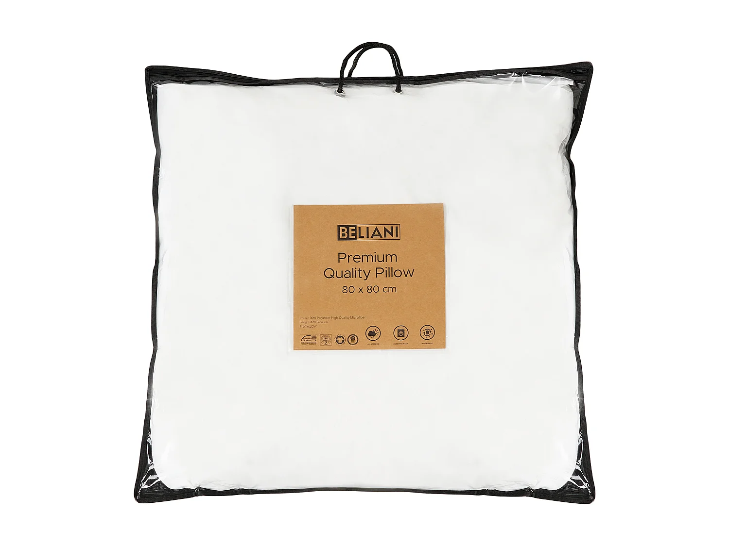 Kopfkissen 80x80 cm Mikrofaser weiß niedrig mit Polyester-Füllung Modern Errigal