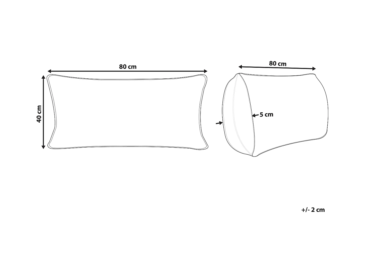 Kopfkissen PELISTER Niedrig Mikrofaser 40 x 80 cm Weiss