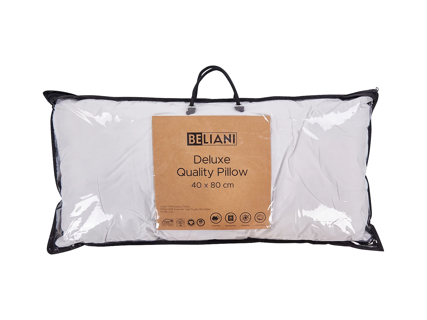 Kopfkissen PELISTER Niedrig Mikrofaser 40 x 80 cm Weiss