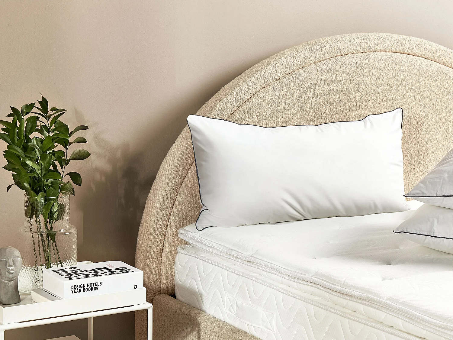 Oreiller PELISTER Bas Microfibre 40 x 80 cm Blanc