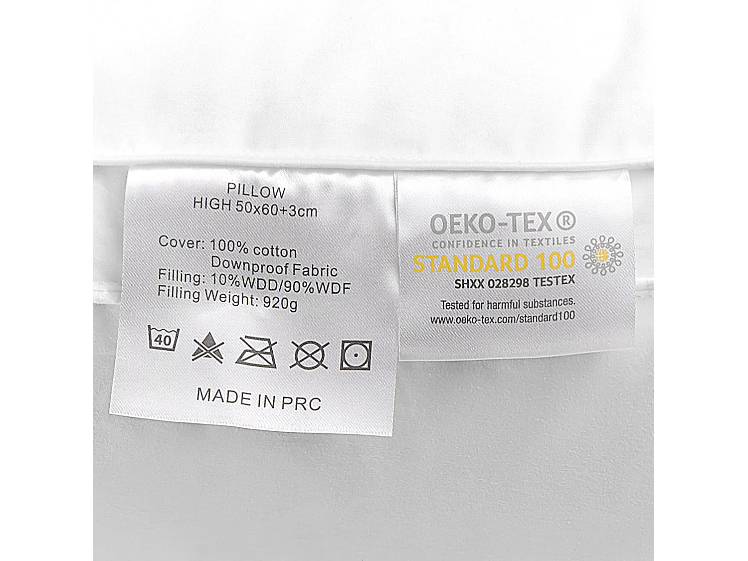 Set di 2 guanciali FELDBERG Alto 50 x 60 cm Bianco