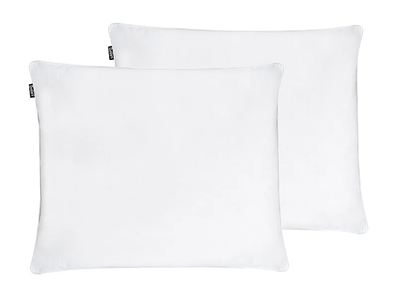 Lot de 2 oreillers FELDBERG Haut 50 x 60 cm Blanc