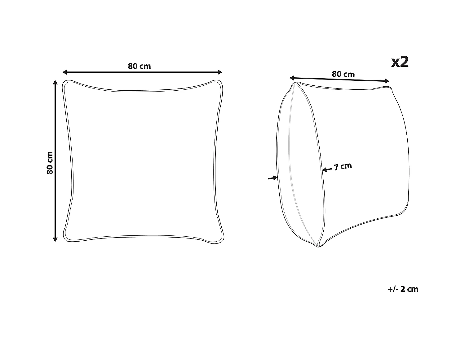 Set van 2 kussens ERRIGAL Laag Microvezels 80 x 80 cm Wit