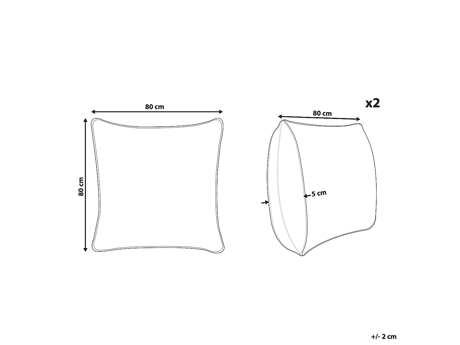 Lot de 2 oreillers ERRIGAL Bas Microfibre 80 x 80 cm Blanc