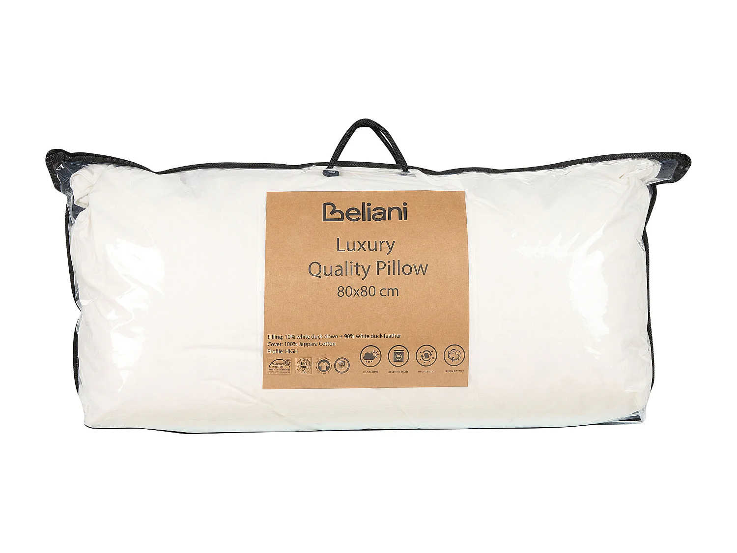 Oreiller FELDBERG Haut de plumes de canard 80 x 80 cm Blanc