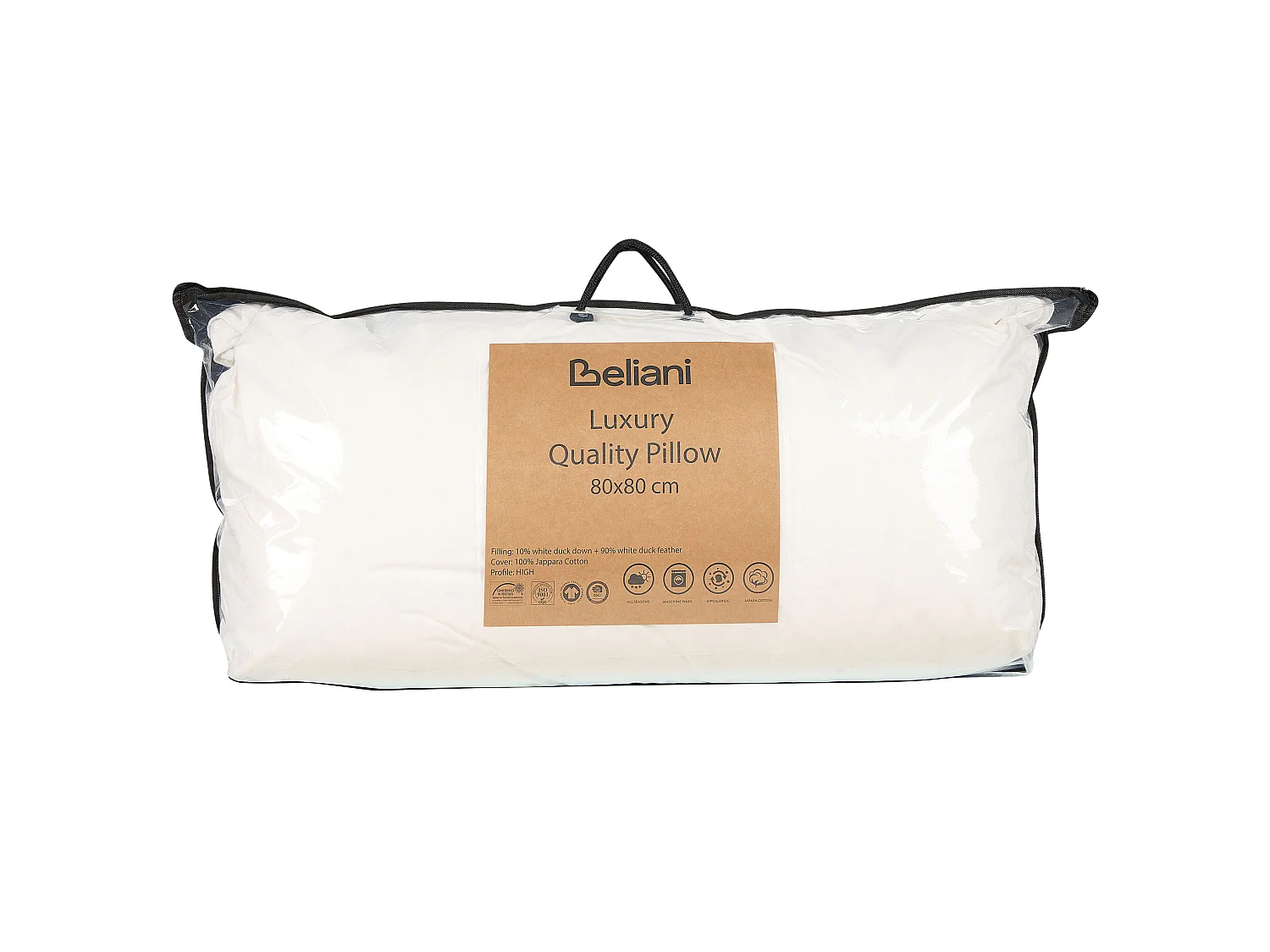 Oreiller FELDBERG Haut de plumes de canard 80 x 80 cm Blanc