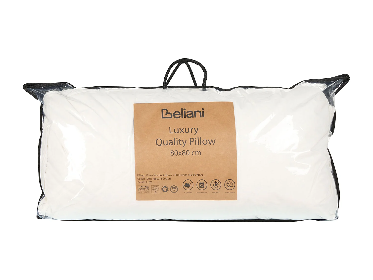 Lot de 2 oreillers VIHREN Bas de plumes de canard 80 x 80 cm Blanc