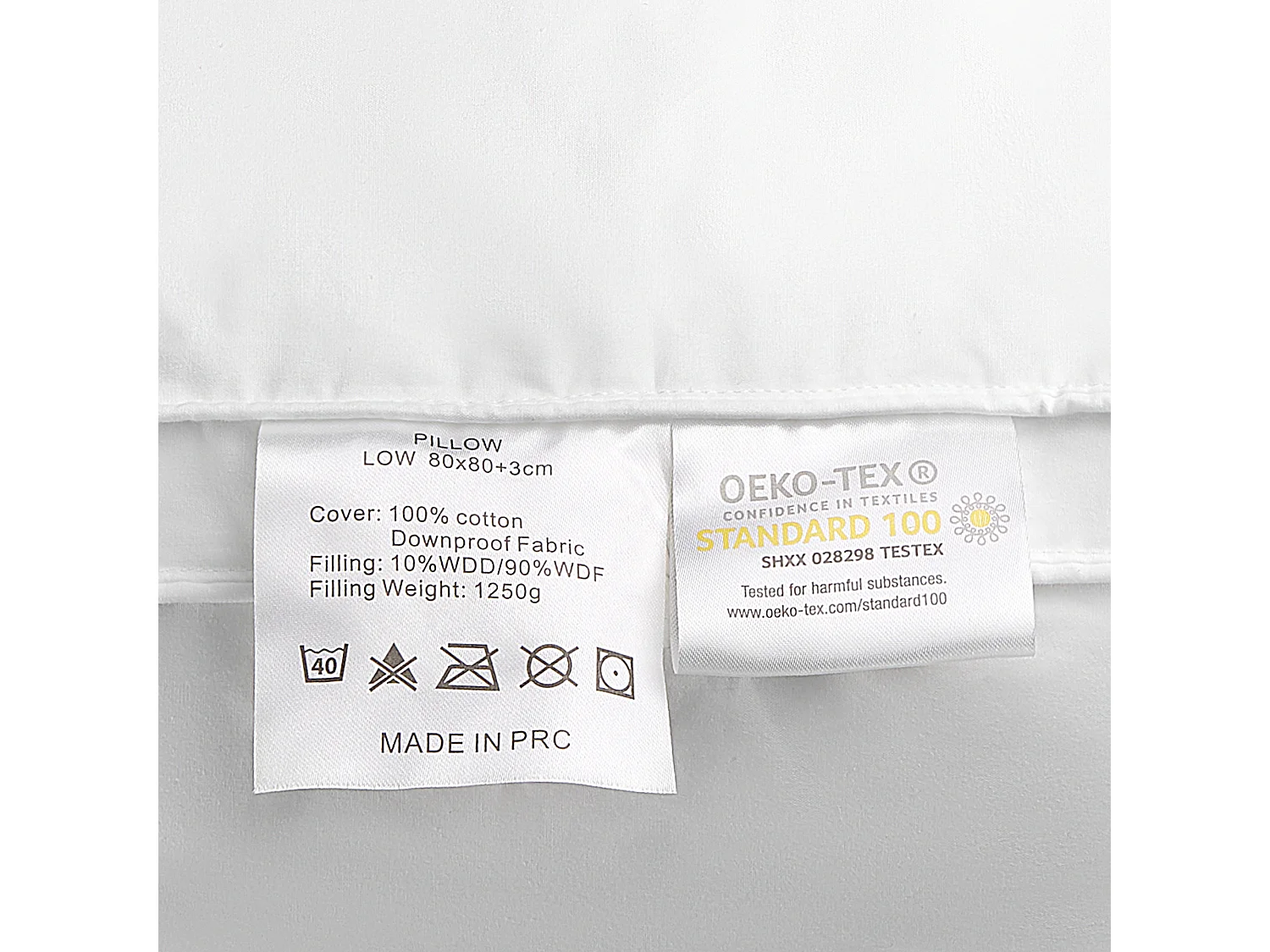 Lot de 2 oreillers VIHREN Bas de plumes de canard 80 x 80 cm Blanc