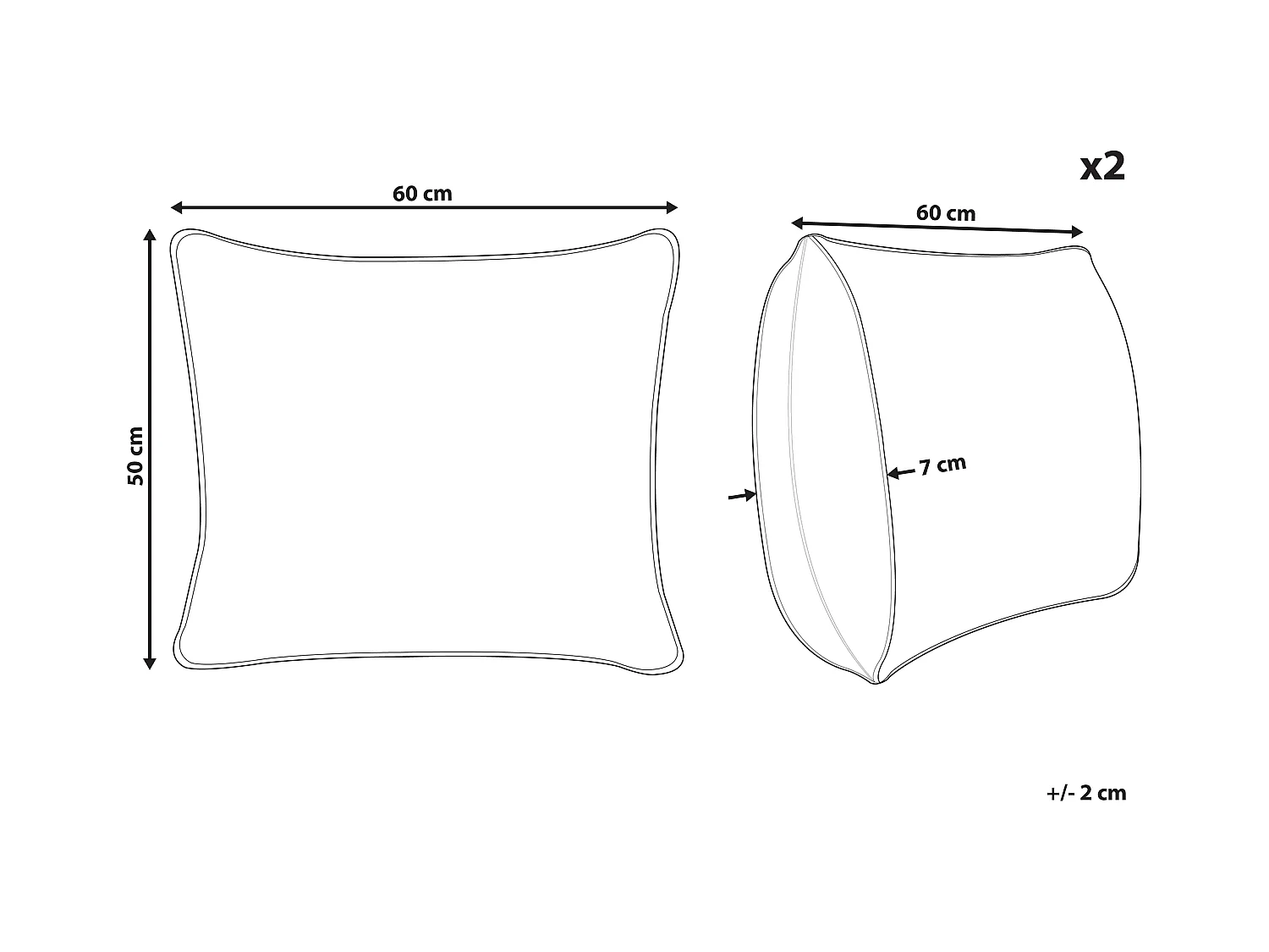 Kopfkissen 2er Set Baumwolle 50x60 cm weiß Mikrofaser-Füllung niedirg Pelister