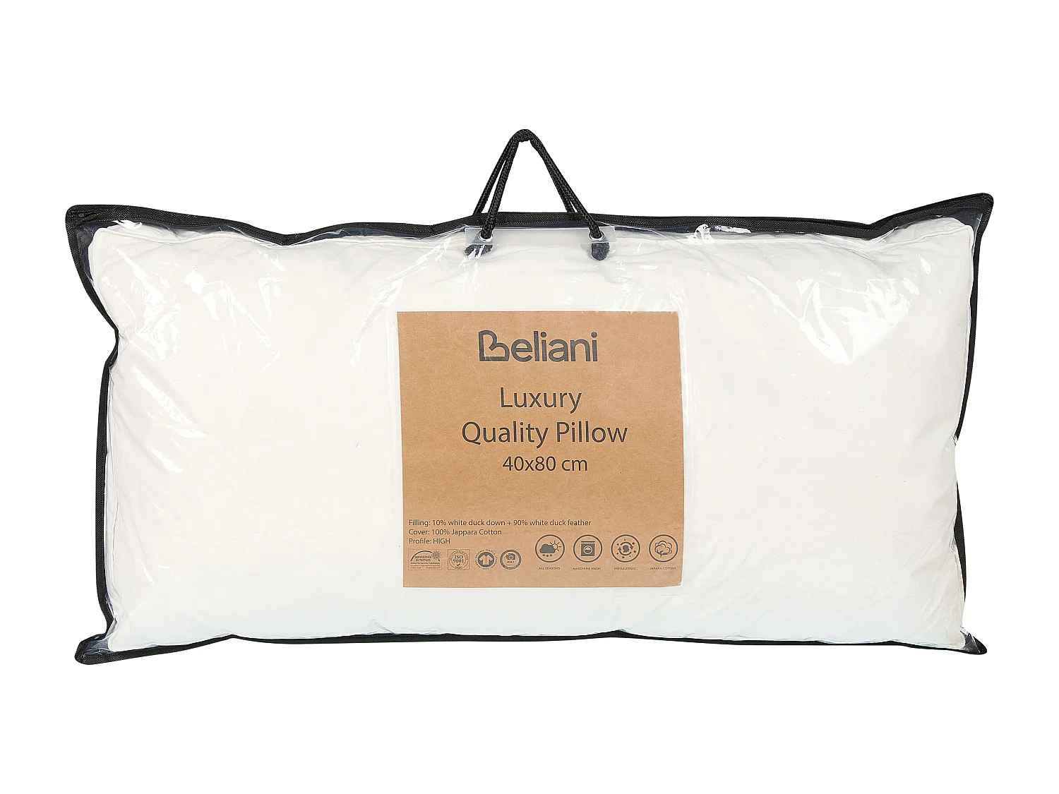 Oreiller FELDBERG Haut de plumes de canard 40 x 80 cm Blanc