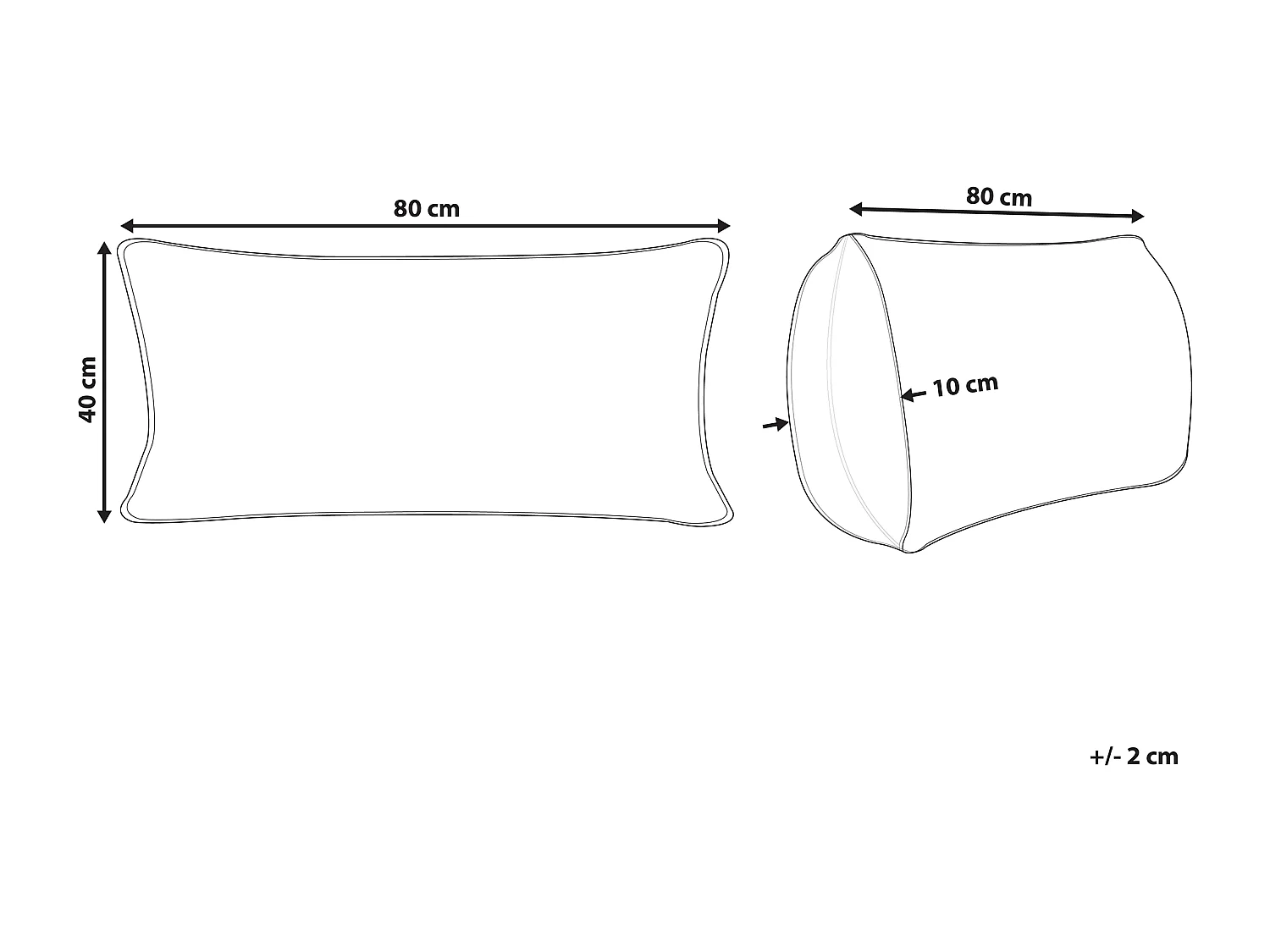 Hoofdkussen FELDBERG Hoog Eendenveren en eendendons 40 x 80 cm Wit