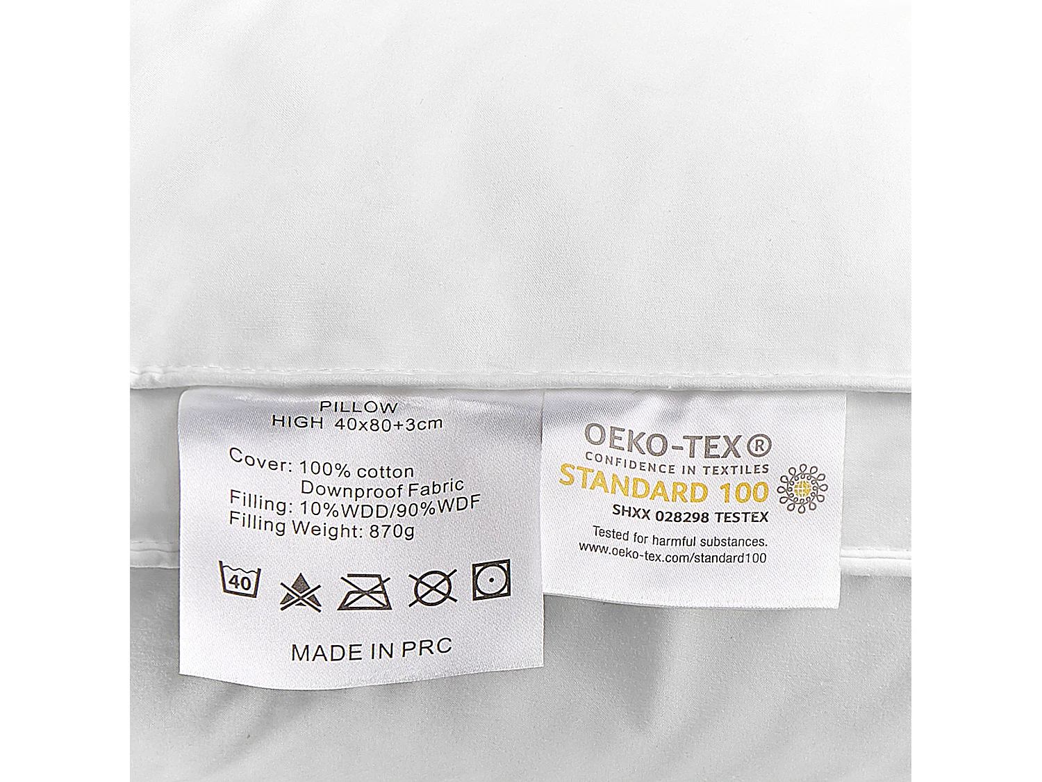 Lot de 2 oreillers FELDBERG Haut de plumes de canard 40 x 80 cm Blanc