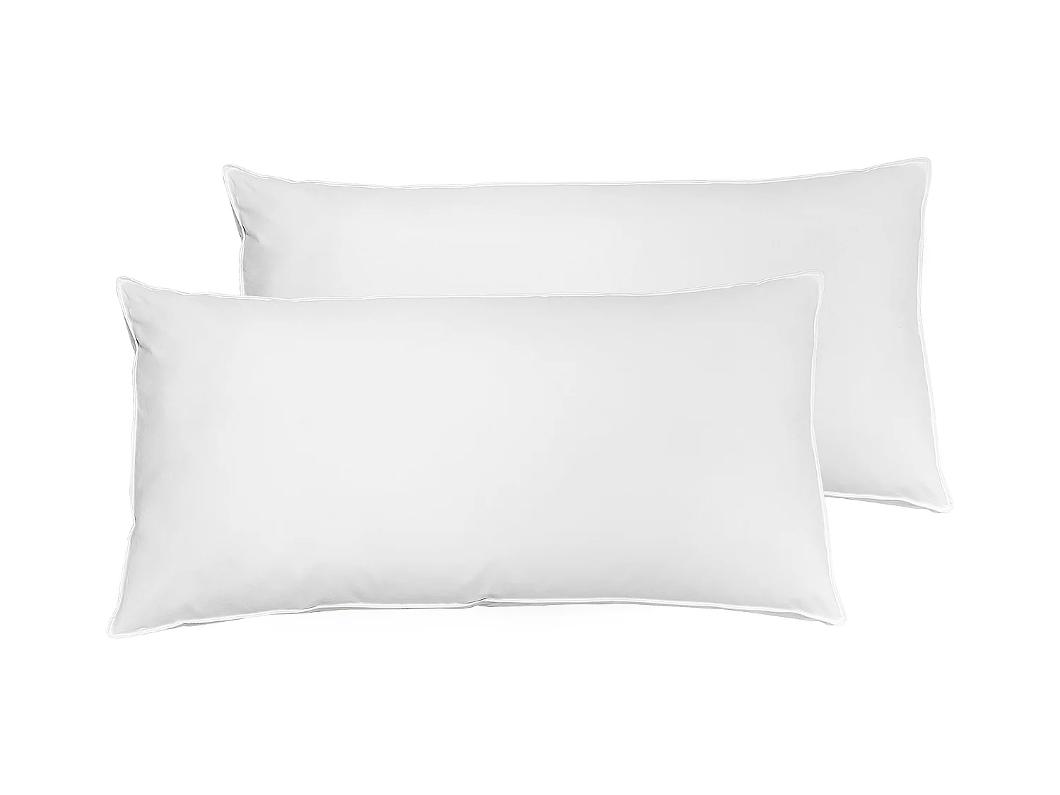 Kissen 2er Set FELDBERG Hoch Entenfederchen und daunen 40 x 80 cm Weiss