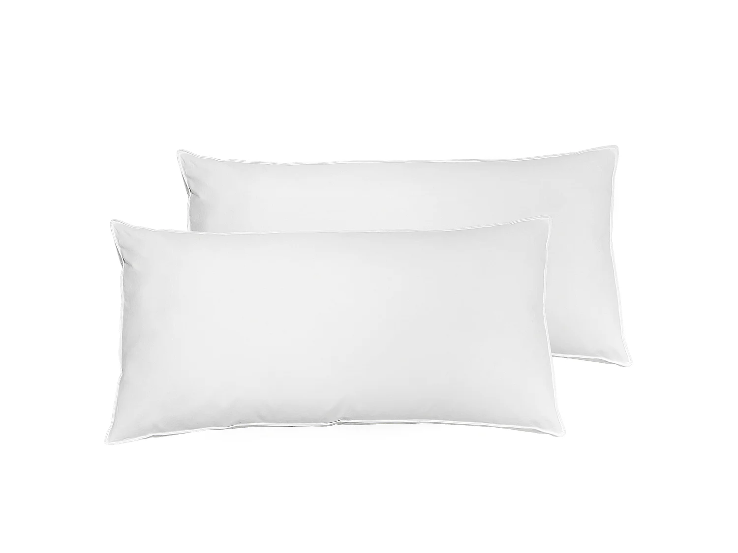 Conjunto de 2 almofadas FELDBERG Alta Penas e plumas de pato 40 x 80 cm Branco