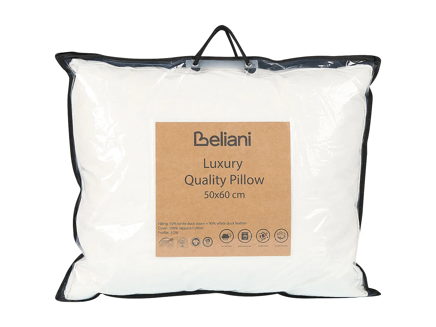 Oreiller VIHREN Bas 50 x 60 cm Blanc