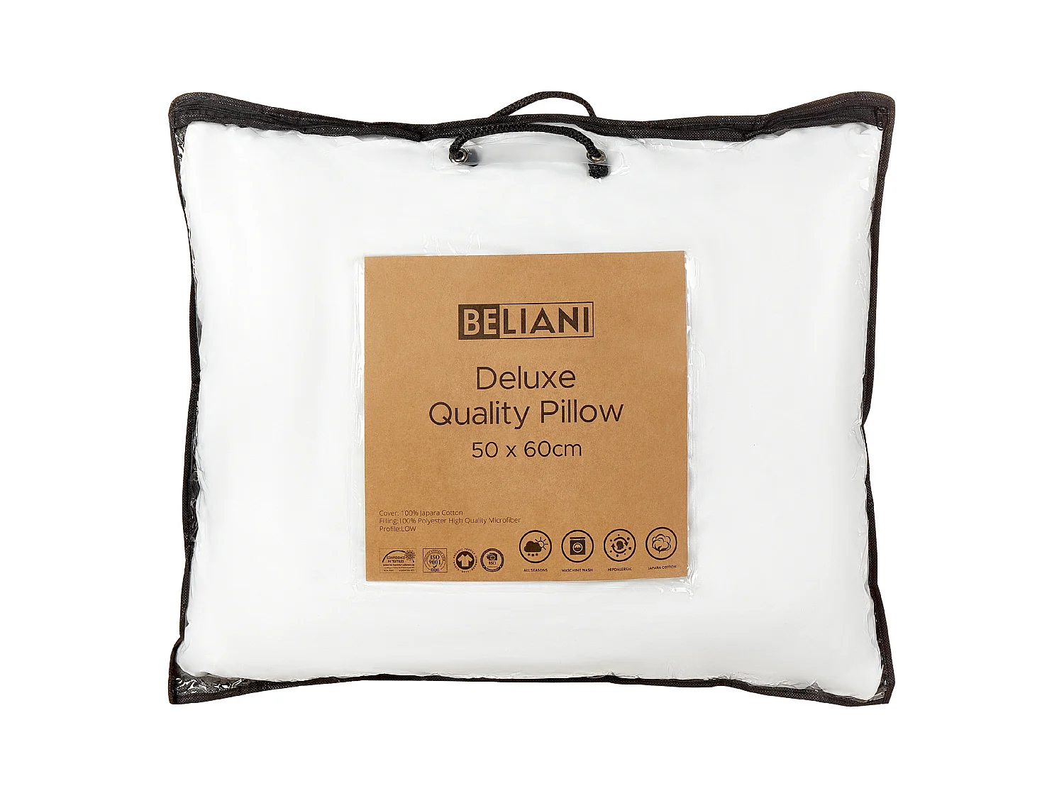 Guanciale PELISTER Basso Microfibra 50 x 60 cm Bianco