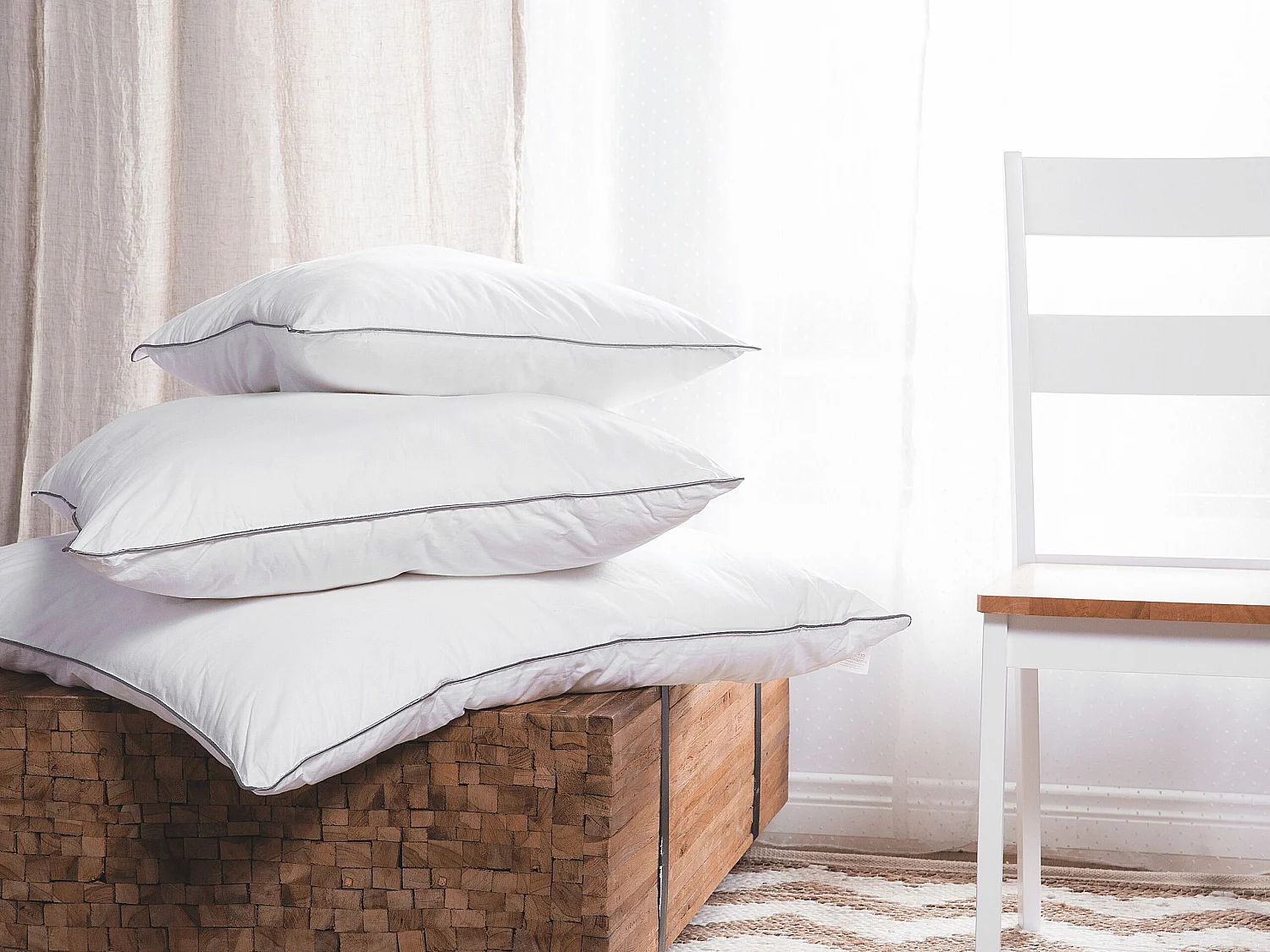 Oreiller PELISTER Bas Microfibre 50 x 60 cm Blanc