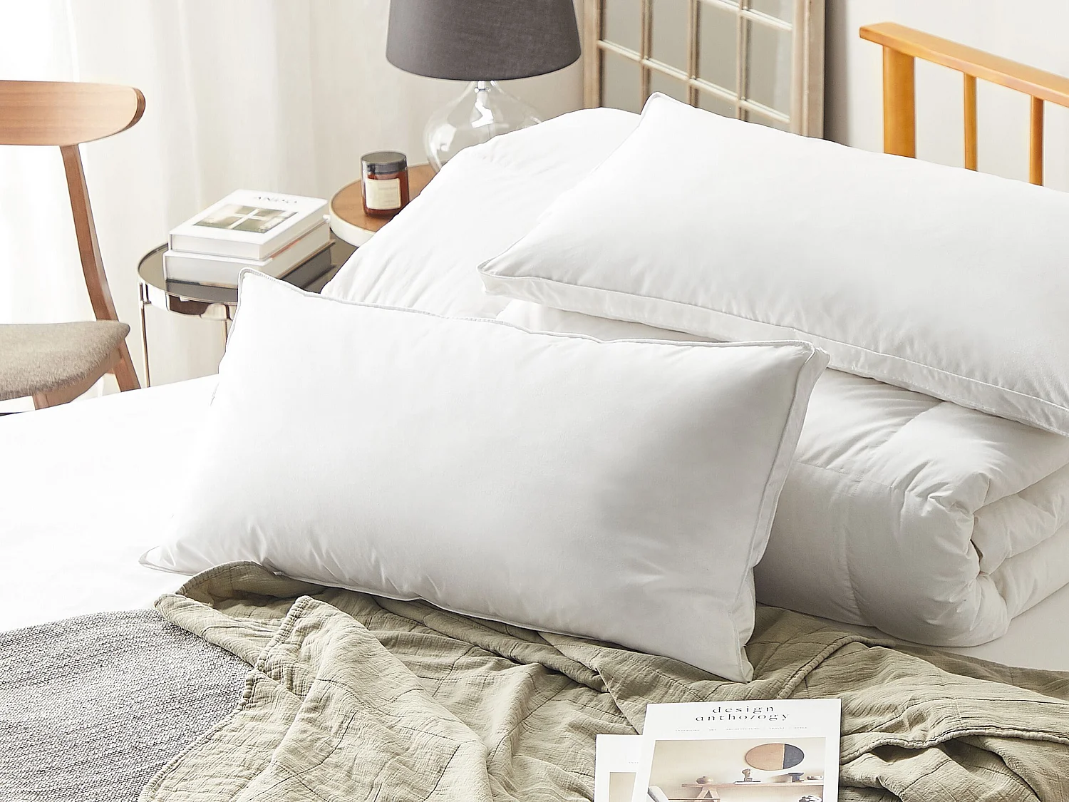Almofada VIHREN Baixa 40 x 80 cm Branco