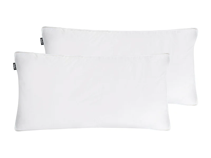 Conjunto de 2 almohadas VIHREN Baja 40 x 80 cm Blanco