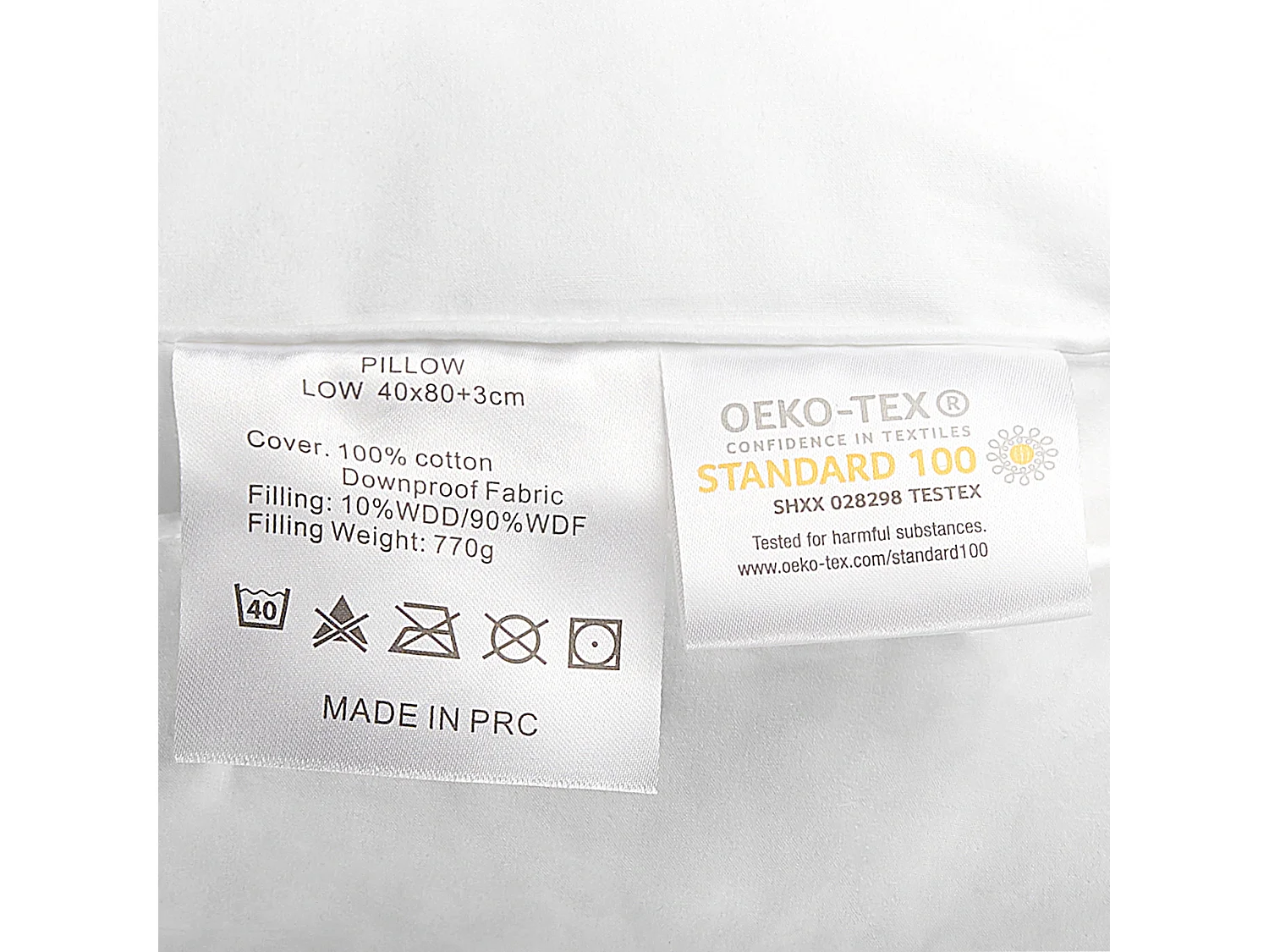 Lot de 2 oreillers VIHREN Bas 40 x 80 cm Blanc