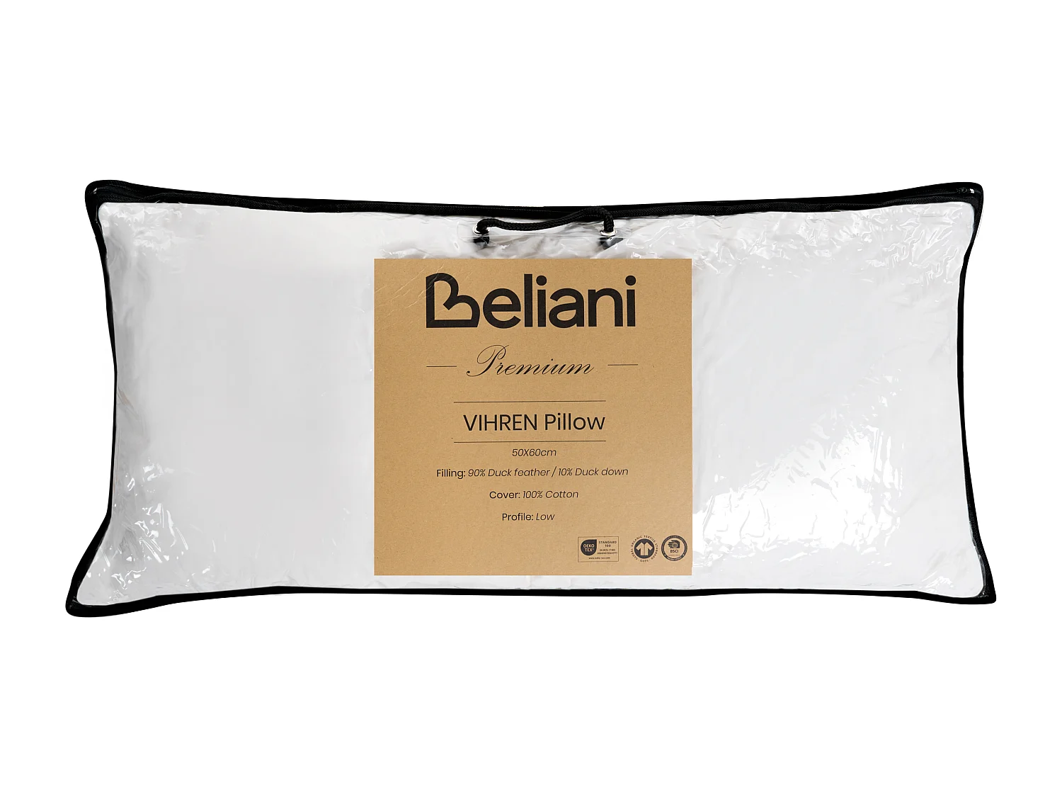 Conjunto de 2 almofadas VIHREN Baixa 40 x 80 cm Branco