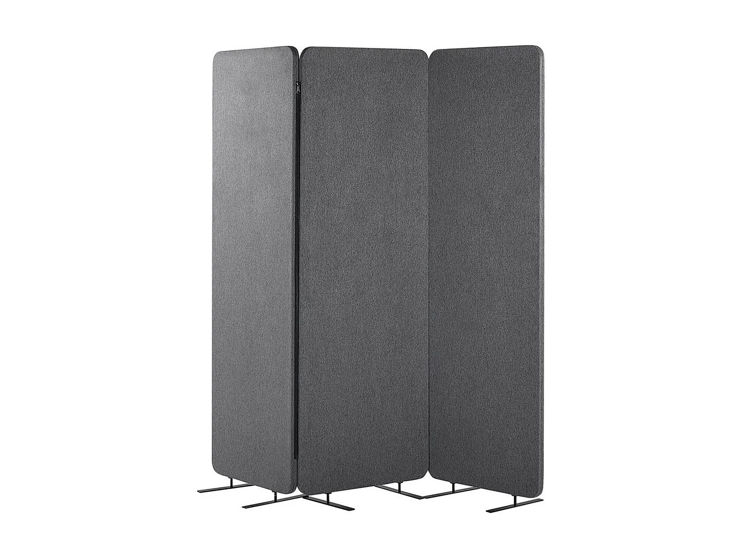 Séparation de pièce acoustique à 3 panneaux STANDI Gris 184 cm 184 cm