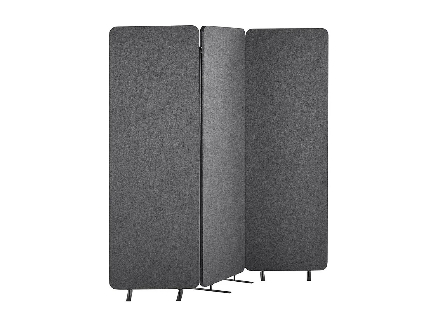 Séparation de pièce acoustique à 3 panneaux STANDI Gris 184 cm 184 cm