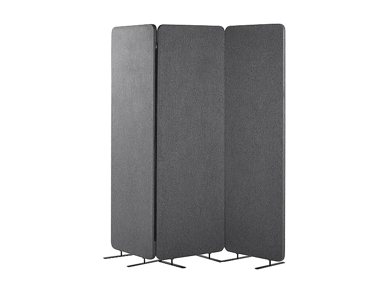 Séparation de pièce acoustique à 3 panneaux STANDI Gris 184 cm 184 cm
