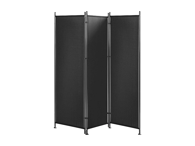 Paravent 3-teiliges 161x170 cm aus Polyester und Stahl schwarz Narni