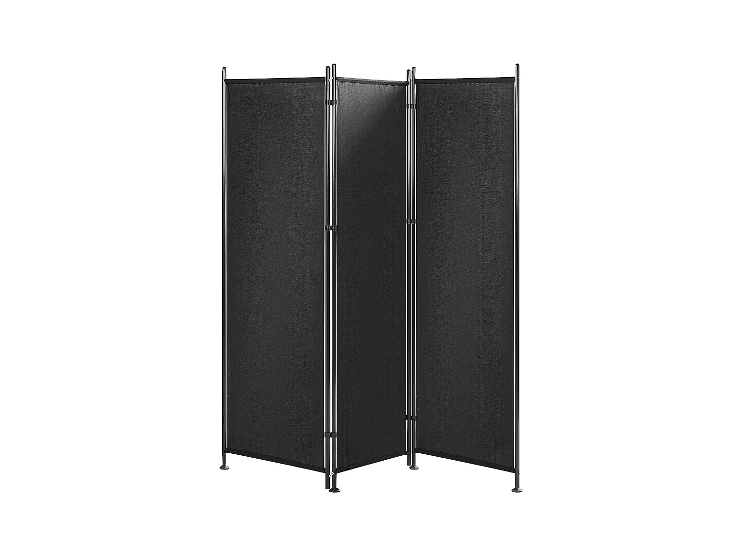 Paravent 3-teiliges 161x170 cm aus Polyester und Stahl schwarz Narni