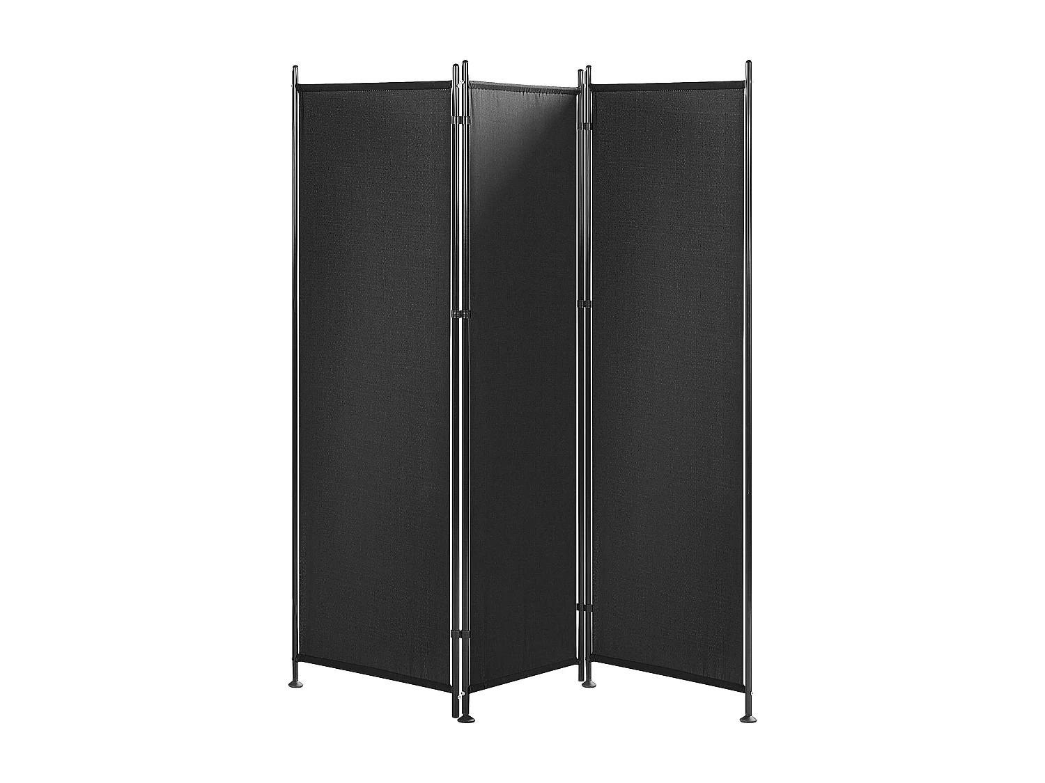 Paravent 3-teiliges 161x170 cm aus Polyester und Stahl schwarz Narni