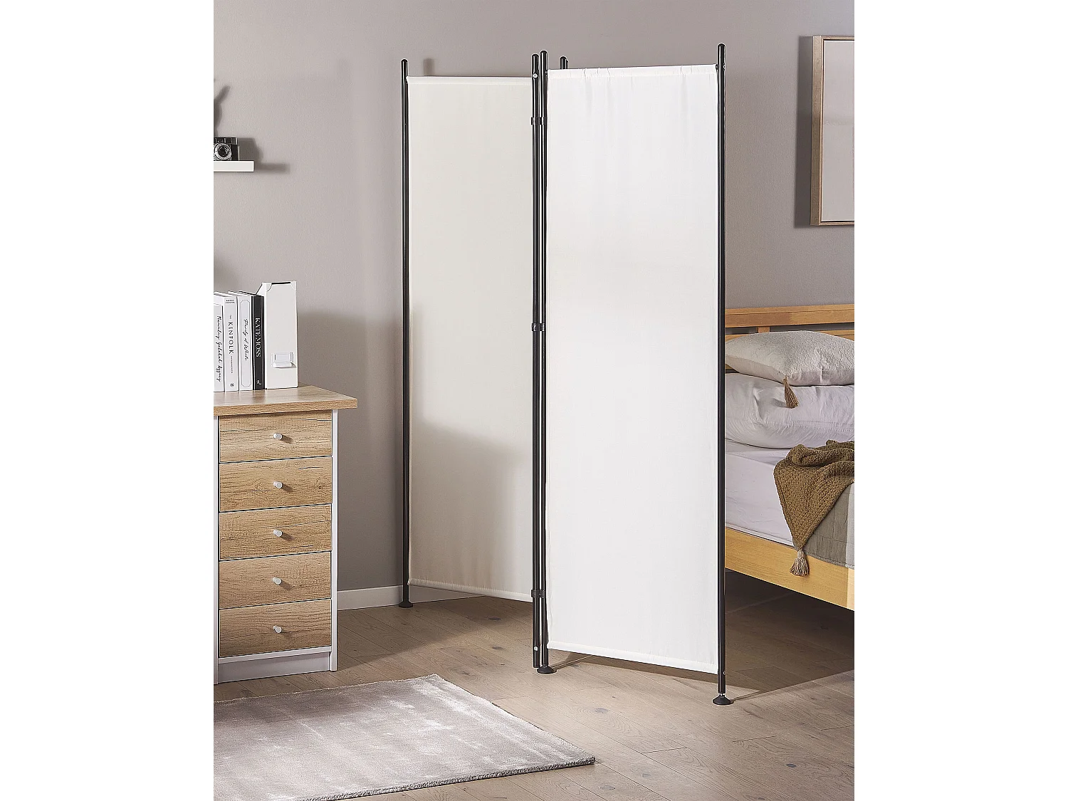 Roomdivider met 3 panelen NARNI Wit 161 cm 170 cm