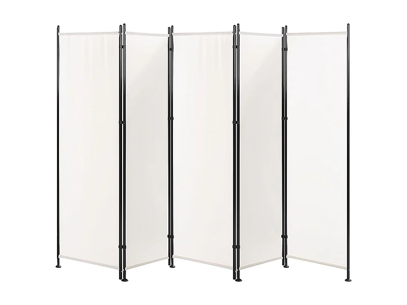Paravent 5-teiliges 267 x 170 cm aus Polyester und Stahl weiß Narni