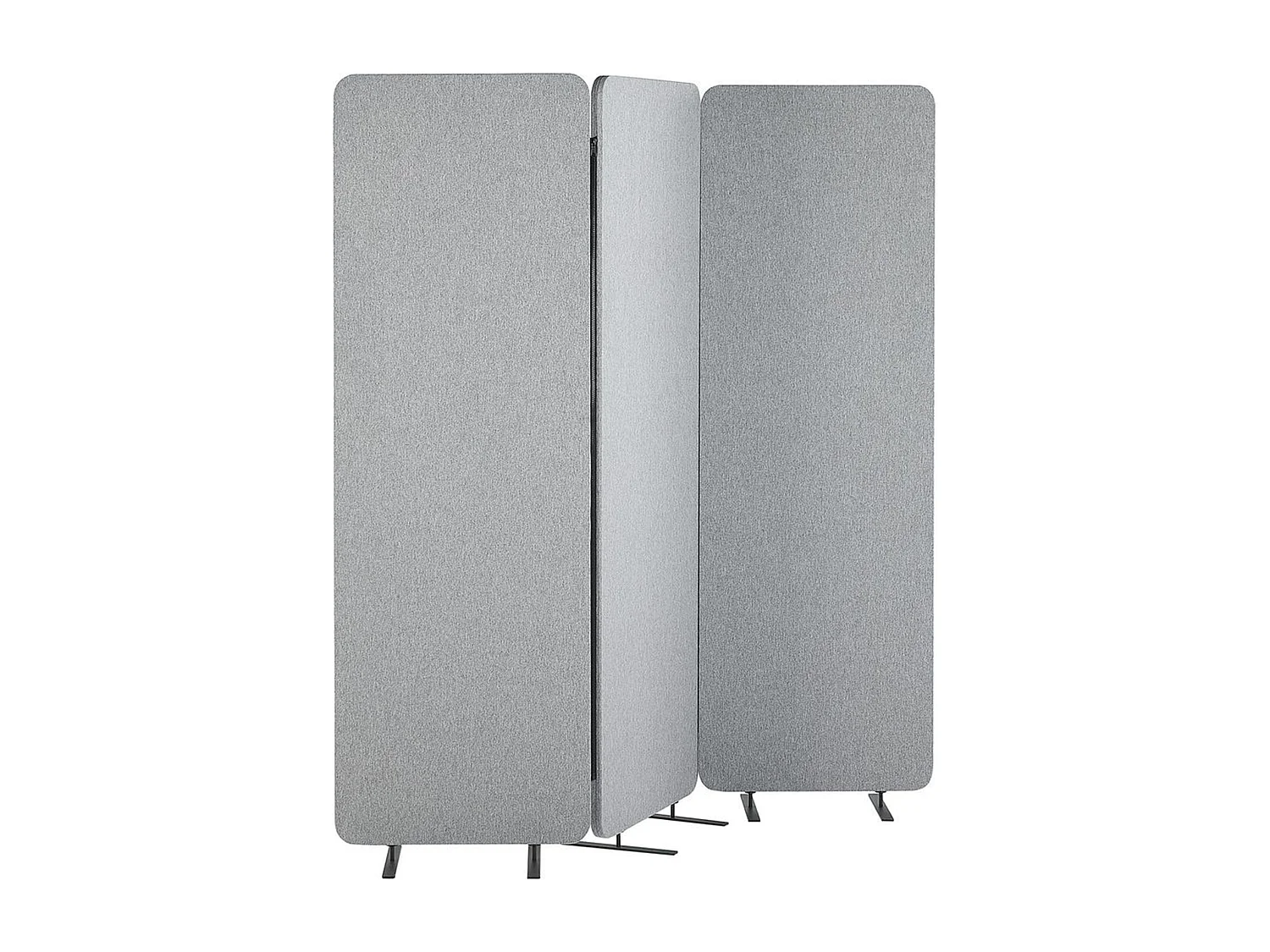 Séparation de pièce acoustique à 3 panneaux STANDI Gris clair 184 cm 184 cm