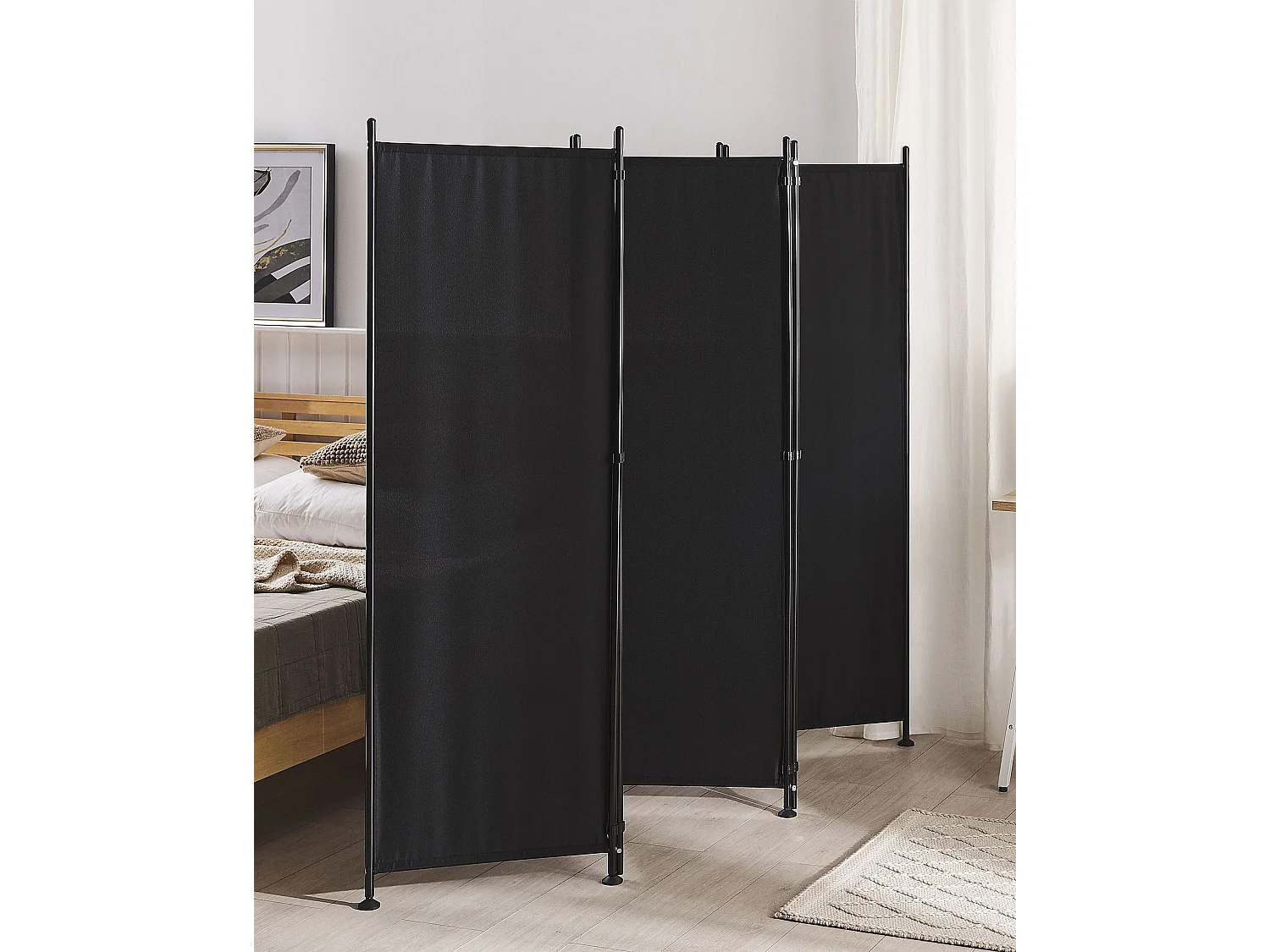 Roomdivider met 5 panelen NARNI Zwart 267 cm 170 cm