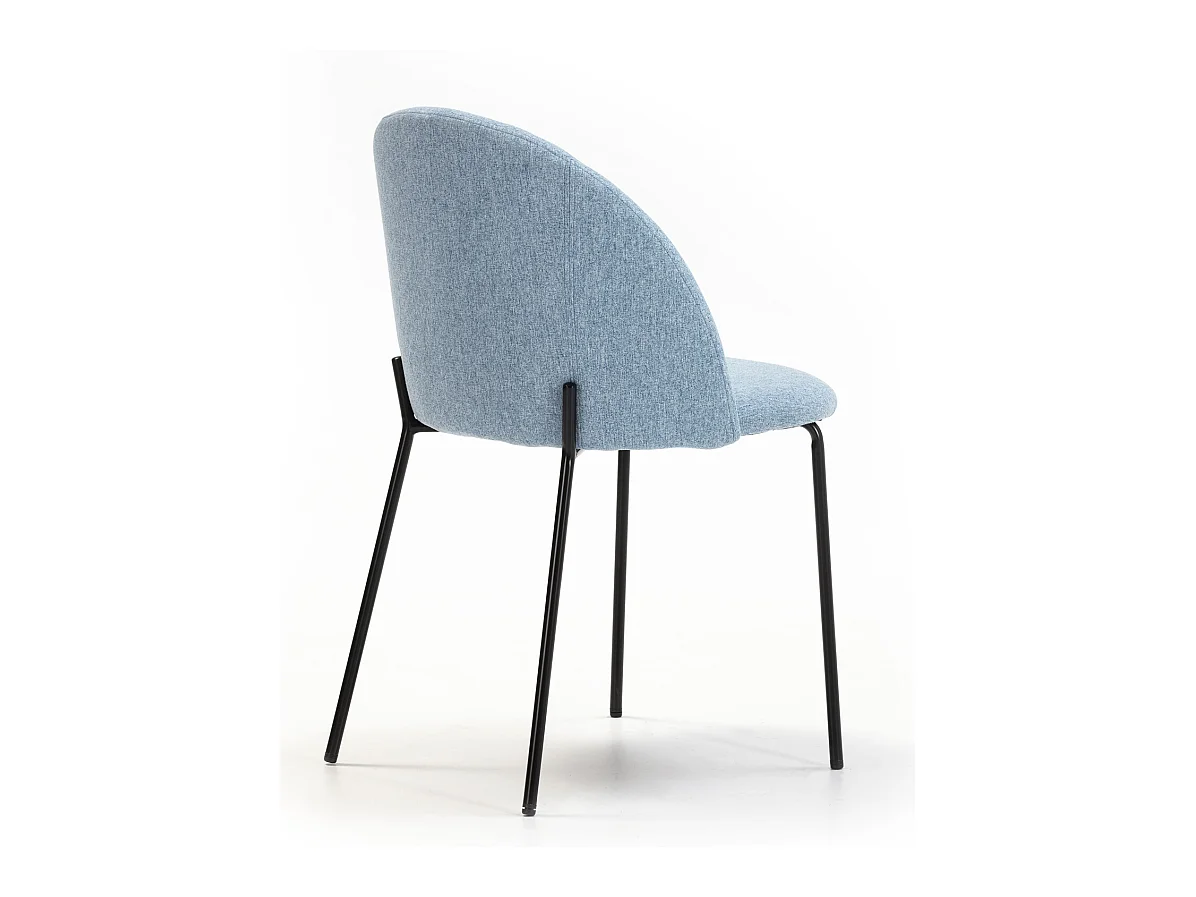 Set van 2 eetkamerstoelen Kenia, blauw gestoffeerd, 43 x 47 x 78,5 cm