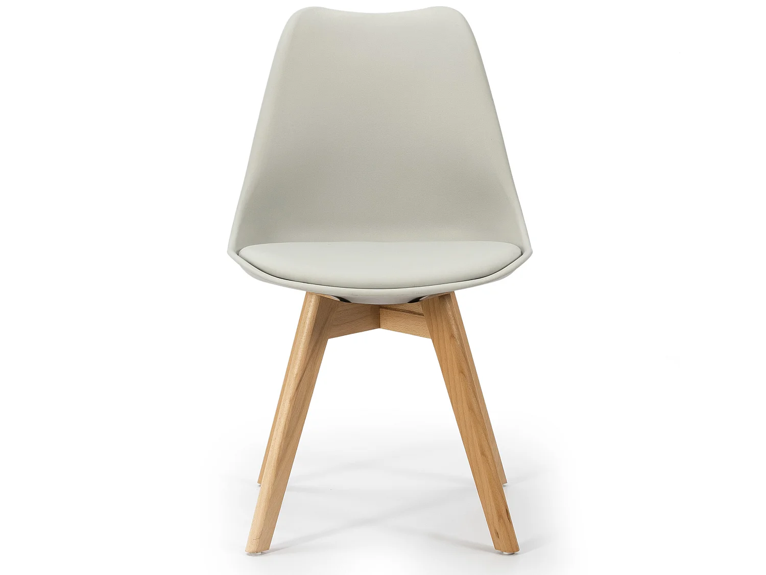 Lot de 2 Chaises Klara Gris tapissées en Cuir synthétique avec Pieds Bois