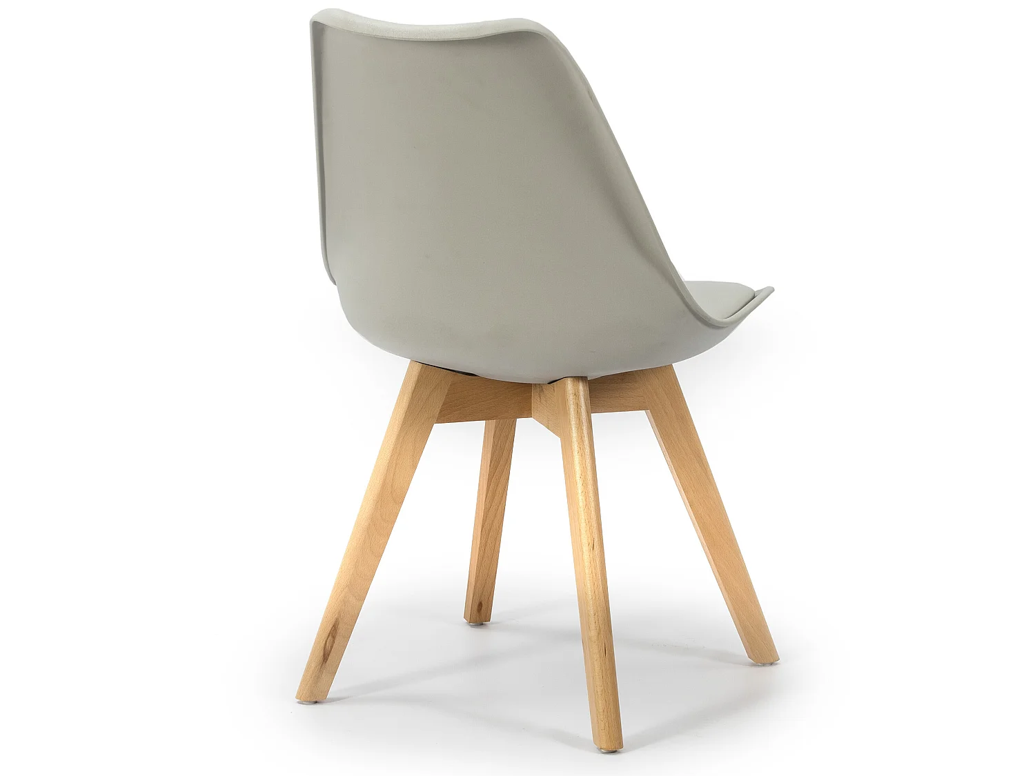 Lot de 2 Chaises Klara Gris tapissées en Cuir synthétique avec Pieds Bois