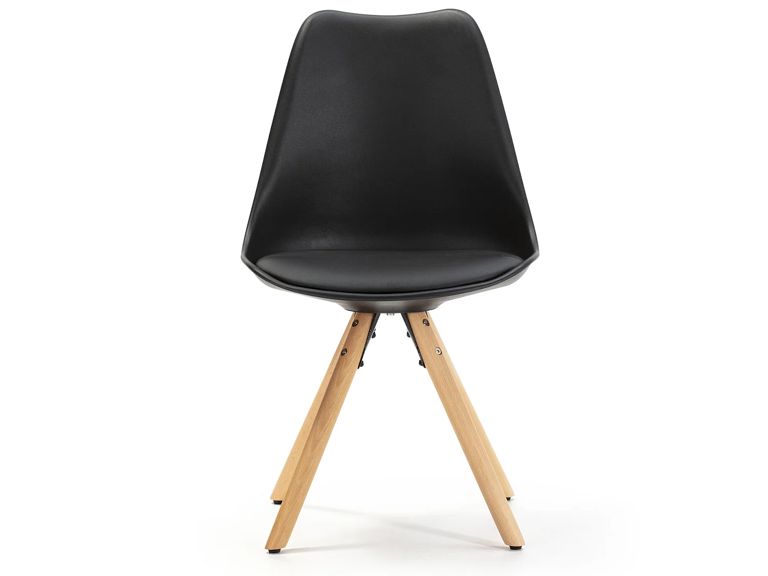 Conjunto de 2 cadeiras de jantar Jeff estilo nórdico preto, 54 x 49 x 84 cm