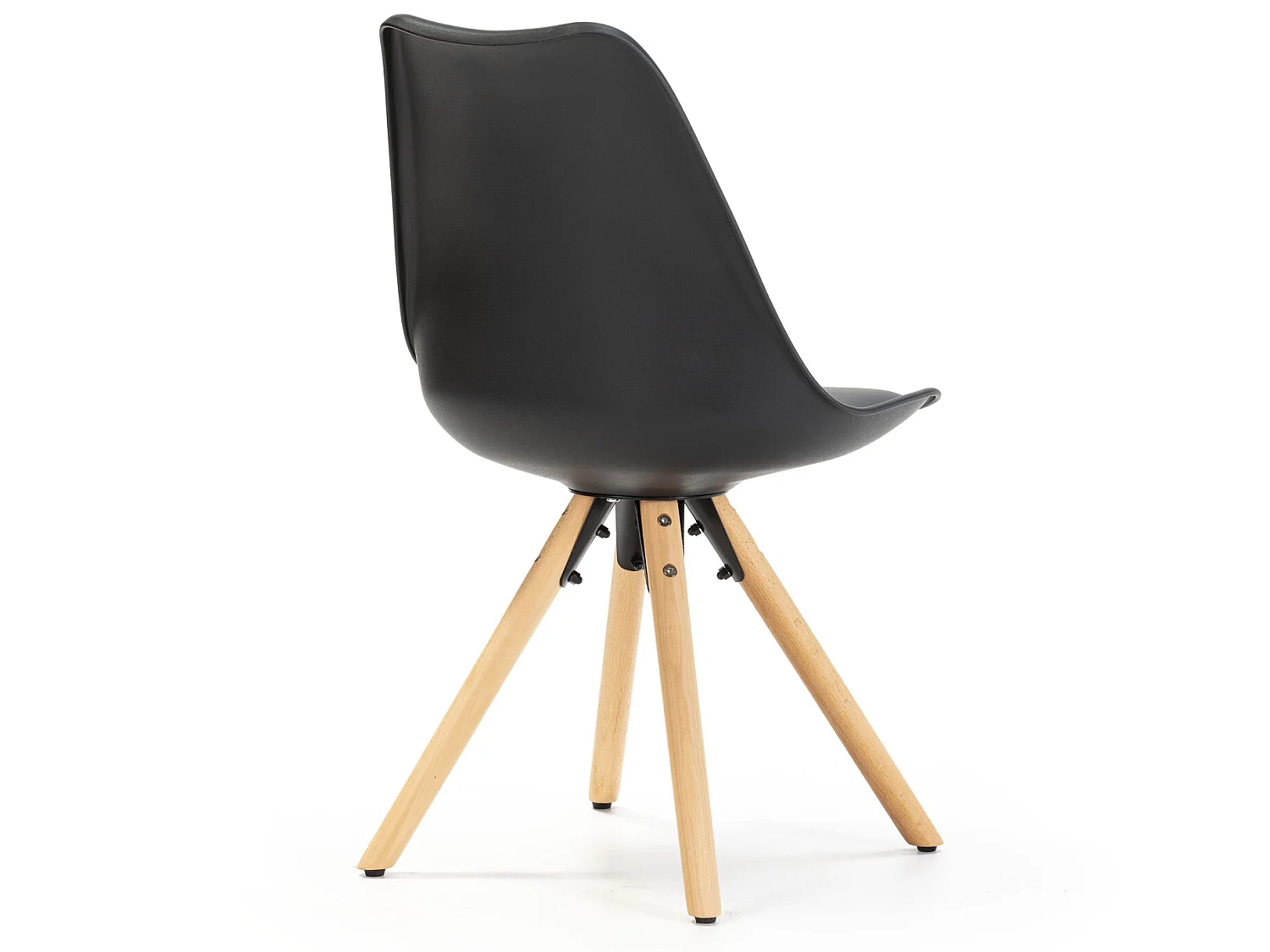 Conjunto de 2 cadeiras de jantar Jeff estilo nórdico preto, 54 x 49 x 84 cm