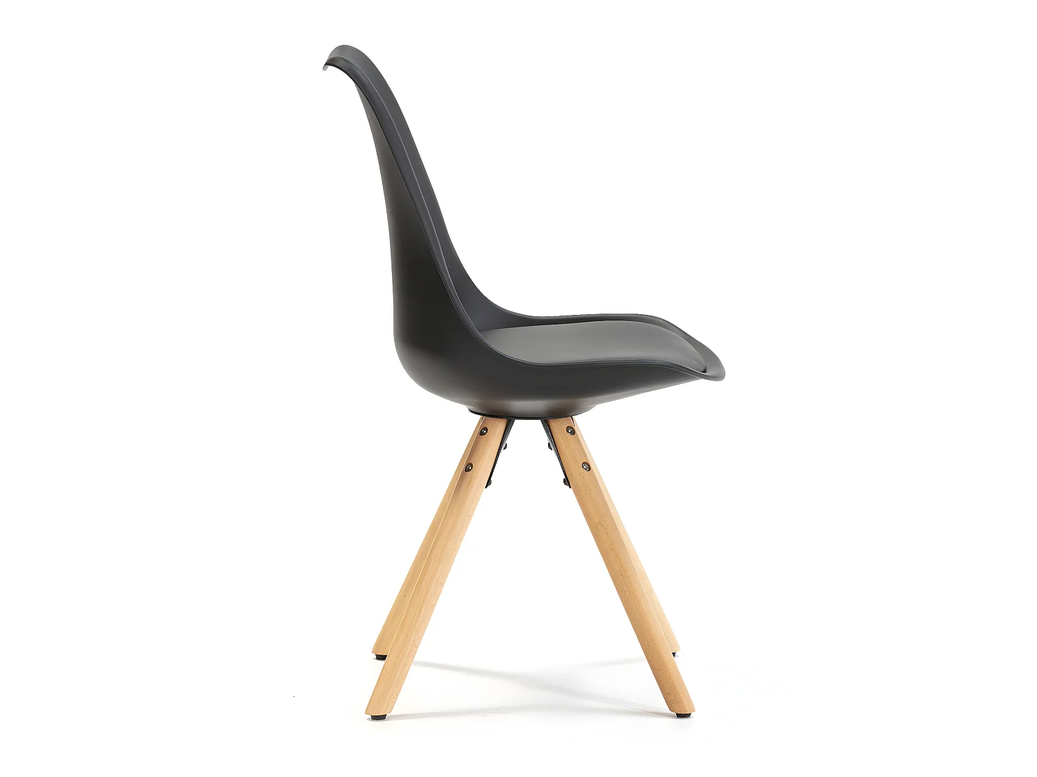 Set de 2 sillas Comedor Jeff Estilo nórdico Negro, 54 x 49 x 84 cm